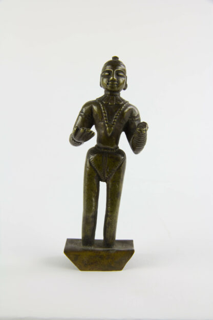 Parvati, Indien, 18./19. Jh., Bronze, Grundplatte später, eine Hand abgebrochen, Gebrauchsspuren, H: 12,5 cm, www.beyreuther.de
