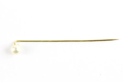 Krawattennadel, Anf. 20. Jh., 585er Gold, ungestempelt, mit Perle. L: 6 cm.
