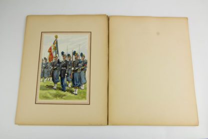 Heft mit 20 handkoloriertne Stichen der Garde Napoleon III, um 1942, Nr. 319, Einband mit kleinen Einrissen, sonst guter Zustand. 33 cm x 25 cm.