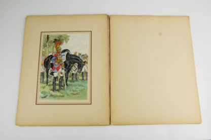 Heft mit 20 handkoloriertne Stichen der Garde Napoleon III, um 1942, Nr. 319, Einband mit kleinen Einrissen, sonst guter Zustand. 33 cm x 25 cm.