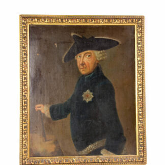 Gemälde, 18./19. Jh., Portrait von Friedrich dem Großen, restauriert, doubliert, 2 Farbabplatzer, Rahmen neu, B 36 cm, H: 44 cm. www.beyreuther.de